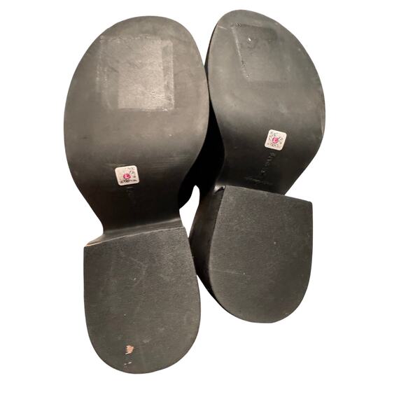 Larroudé black retro Wanda Suede Platform Mules size 8 Y2k chunky heel - Picture 12 of 13